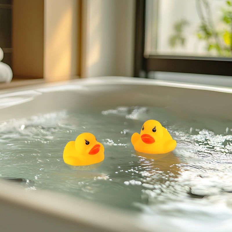 JTTJDB 50-Pieces Float & Squeak Mini Rubber Duck Baby Bath Ducky Sound Shower Toys for Kids - Image 3